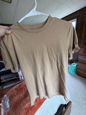 American Eagle Tan Crewneck T-Shirt